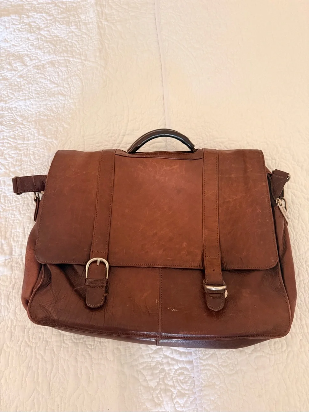 Kenneth Cole New York Brown Leather Briefcase Messenger